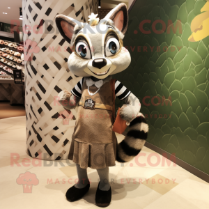 Tan Civet maskot kostym...