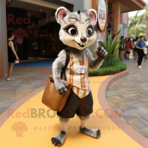 Tan Civet maskot kostume...