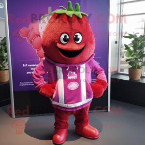 Magenta Aardbei mascotte...