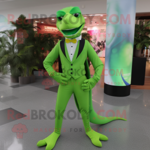 Lime Green Lizard mascotte...