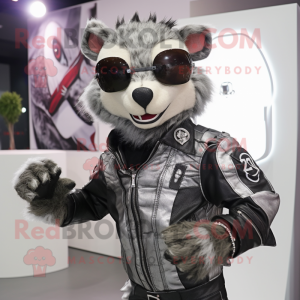 Silver Civet maskot kostume...