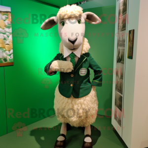 Grön Suffolk Sheep maskot...