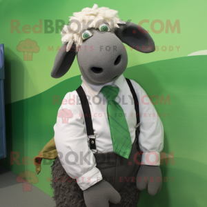 Grøn Suffolk Sheep maskot...