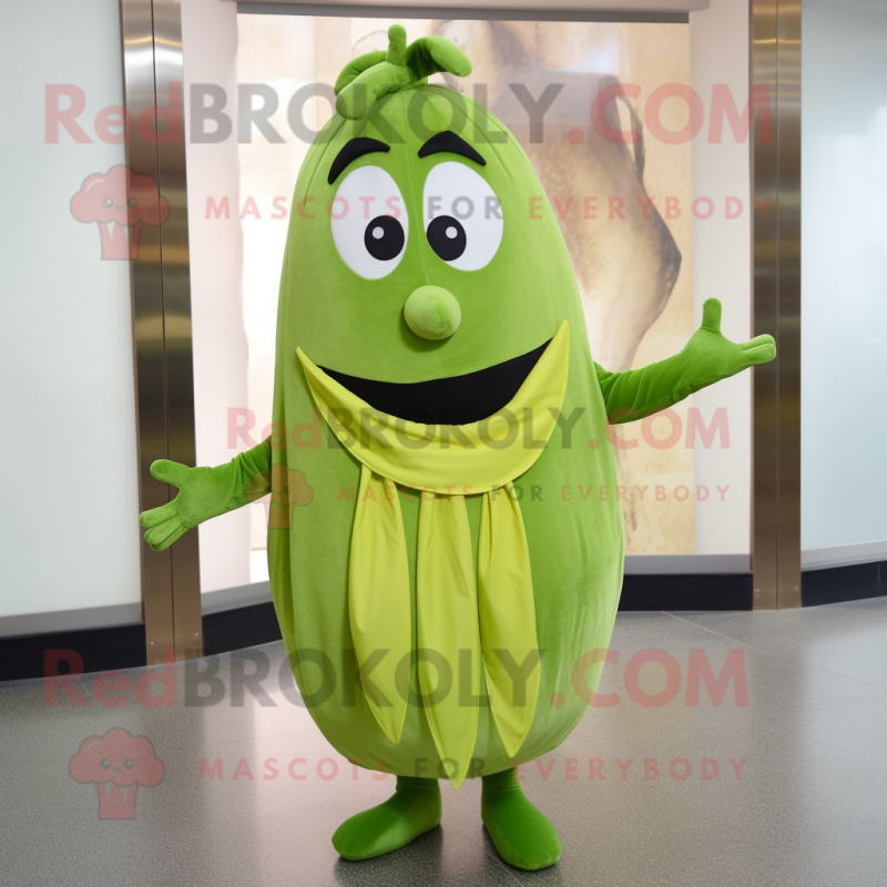 Olive Celery mascot costume character dressed with a Culottes and Cummerbunds Olive Celery mascot costume character dressed with a Culottes and Cummerbunds