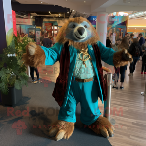 Teal Giant Sloth mascotte...