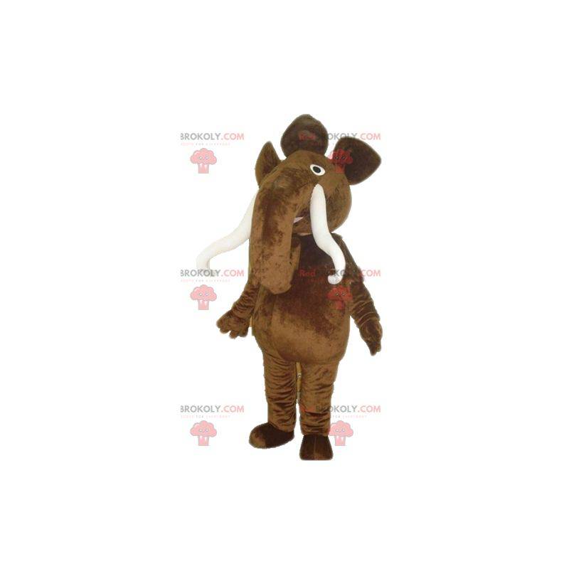 Big brown mammoth mascot with large tusks - Redbrokoly.com