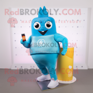 Cyan Nachos maskot kostume...