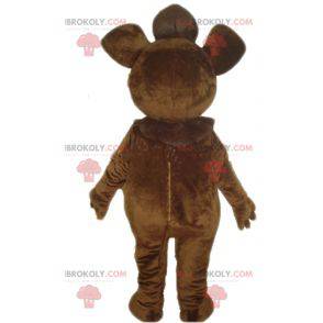 Big brown mammoth mascot with large tusks - Redbrokoly.com