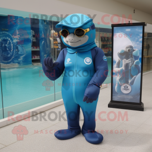 Cyan Navy Seal mascotte...