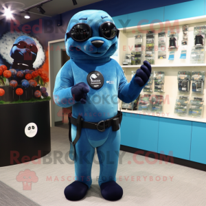 Cyan Navy Seal mascotte...