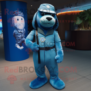 Cyan Navy Seal mascotte...