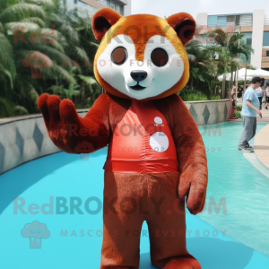 Red Red Panda maskot drakt...