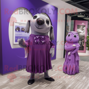 Purple Seal maskot kostume...