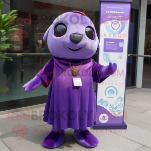 Purple Seal maskot kostume...