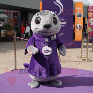 Purple Seal maskot kostume...