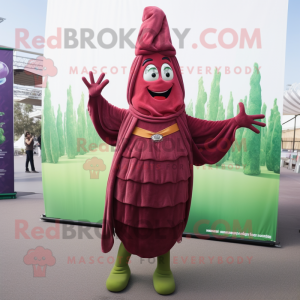 Maroon asparges maskot...