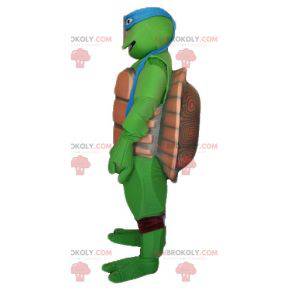 Mascot Leonardo beroemde blauwe schildpad ninja turtles -