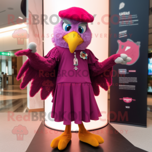 Magenta Eagle maskot drakt...