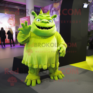 Lime Green Ogre maskot...