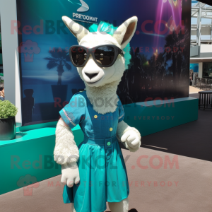 Teal Goat mascotte kostuum...