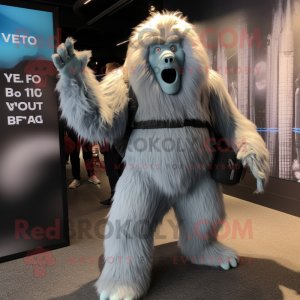 Grijze Yeti mascotte...