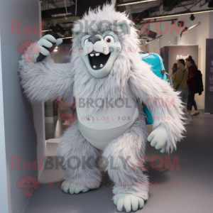 Grå Yeti maskot drakt figur...