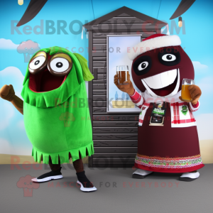 Maroon Green Beer maskot...