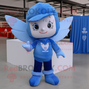 Blå Amor maskot kostume...