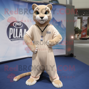 Tan Puma maskot kostume...