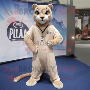 Tan Puma maskot kostym...