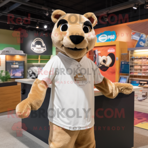 Tan Puma maskot kostume...