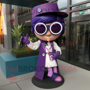 Purple Doctor maskot drakt...