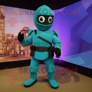 Cyan Commando mascotte...