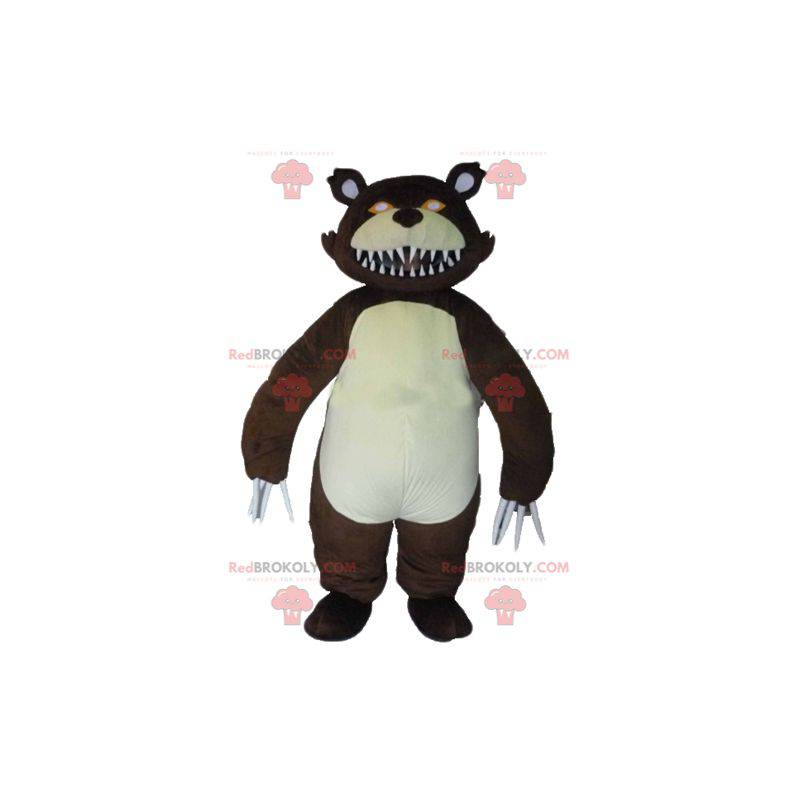 Ferocious grizzly bear mascot with large claws - Redbrokoly.com