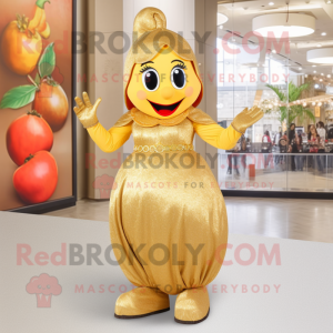 Gold Plum maskot kostume...