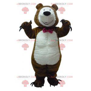 Brown and white teddy bear mascot with claws - Redbrokoly.com