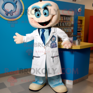 Cream Doctor mascot costume character dressed with a Jeans and Ties