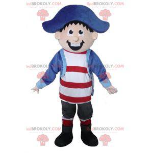 Mascotte de marin de capitaine de pirate très souriant -