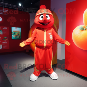 Rød mandarin maskot kostume...