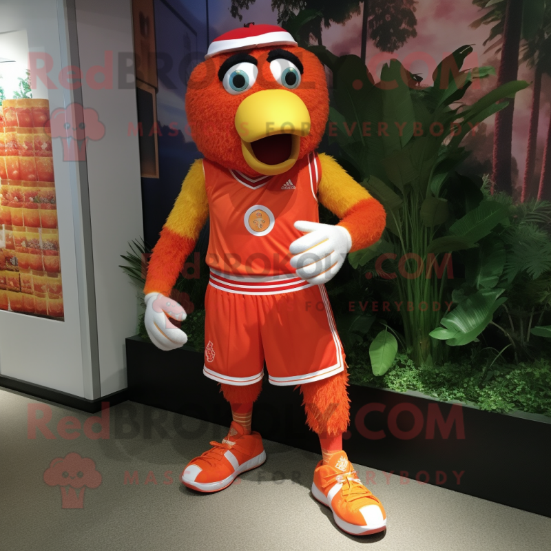 Red Mandarin mascot costume character dressed with a Shorts and Anklets Red Mandarin mascot costume character dressed with a Shorts and Anklets