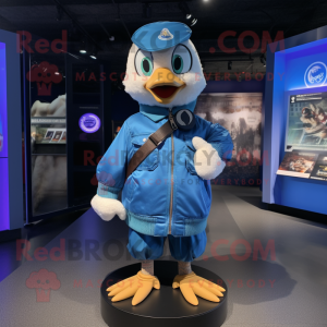 Blue Gosling maskot kostume...