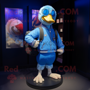 Blue Gosling maskot kostume...