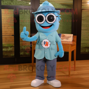 Cyan Aglet maskot kostume...