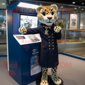 Navy Cheetah maskot drakt...