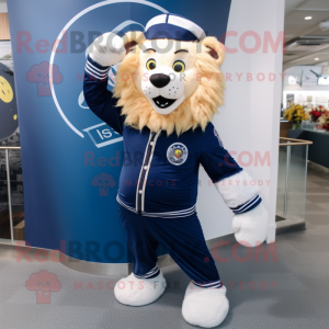 Marinblå Tamer Lion maskot...