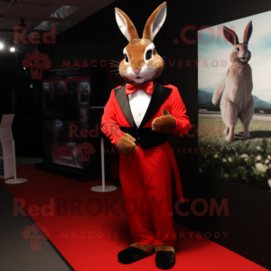 Röd vild kanin maskot...