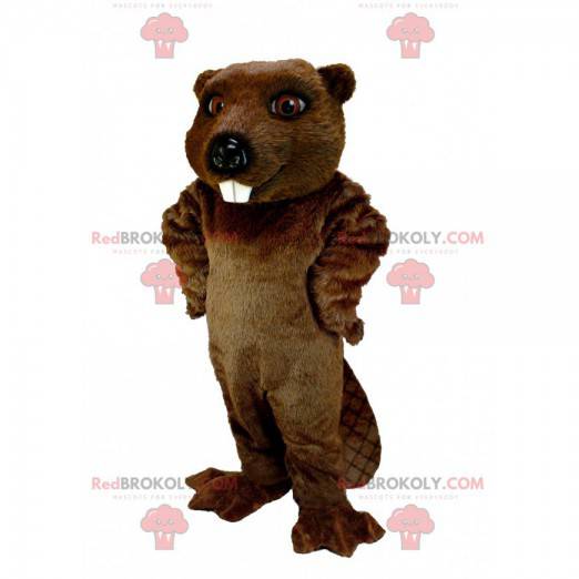 Zeer realistische bruine bever mascotte - Redbrokoly.com