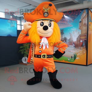 Orange Pirat maskot kostume...