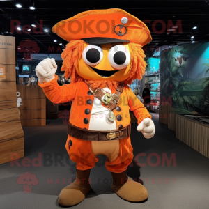 Orange Pirat maskot kostume...