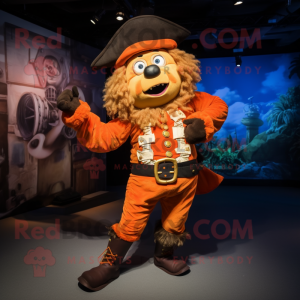 Orange Pirate maskot kostym...